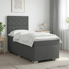 Boxspringbed met matras Donkergrijs 90 x 200 cm Stof