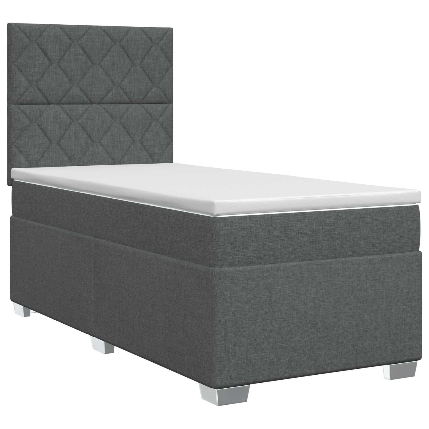 Boxspringbed met matras Donkergrijs 80 x 200 cm Stof