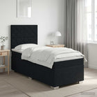 Boxspringbed 90x190 cm stof zwart