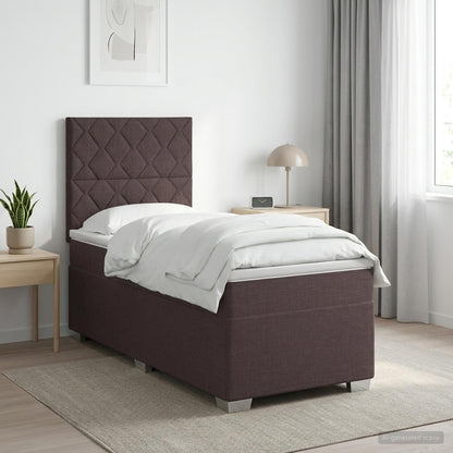 Boxspringbed met matras Donkerbruin 80 x 200 cm Stof