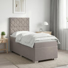 Boxspringbed met matras met hoofdeinde Taupe 100 x 200 cm Stof