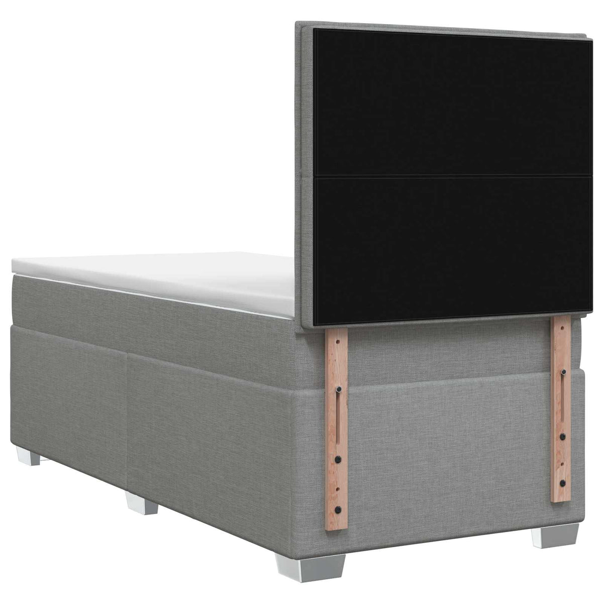 Boxspringbed met matras Lichtgrijs 90 x 190 cm Stof