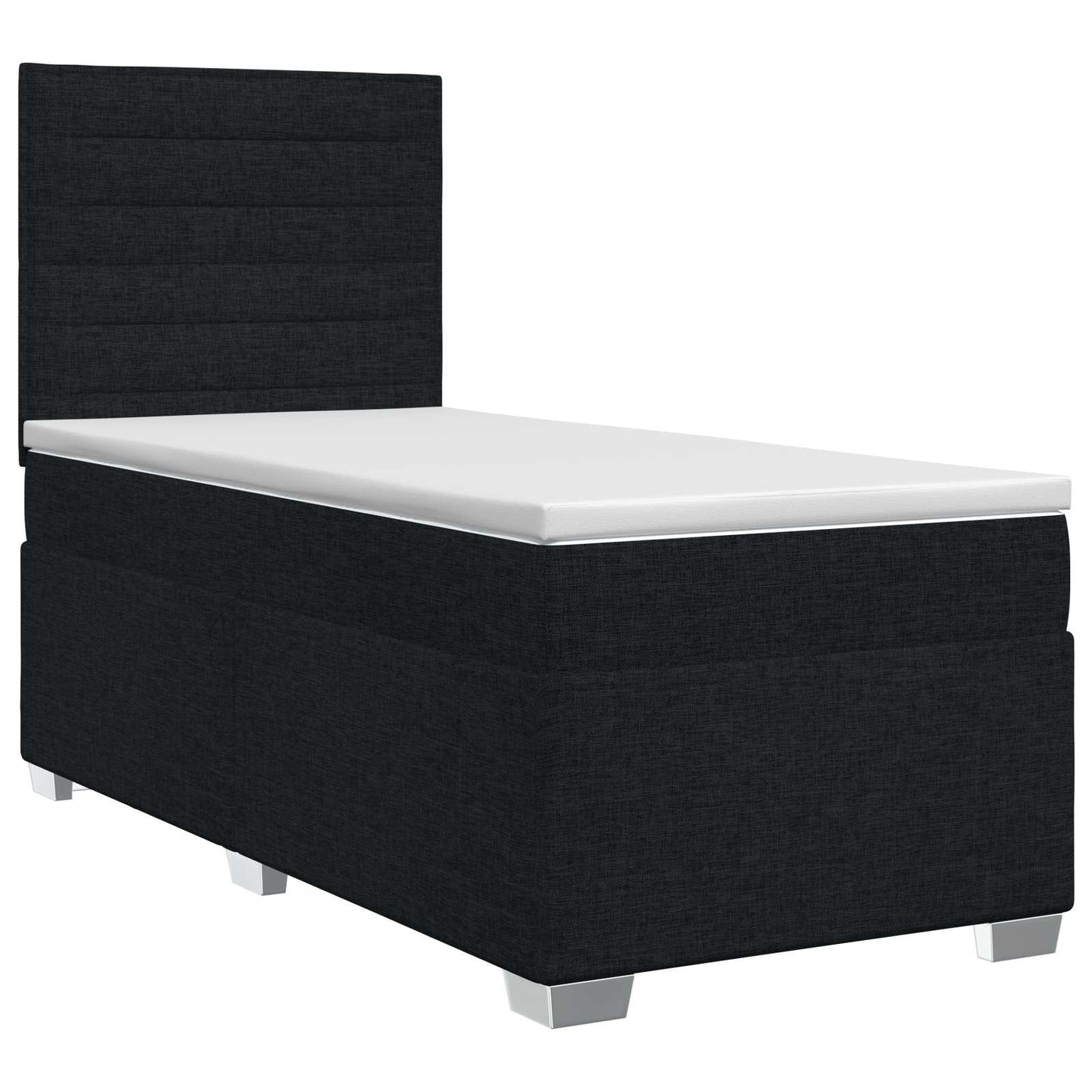 Boxspringbed met matras met hoofdeinde Zwart 90 x 190 cm Stof