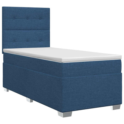 Boxspringbed met matras met hoofdeinde Blauw 90 x 190 cm Stof