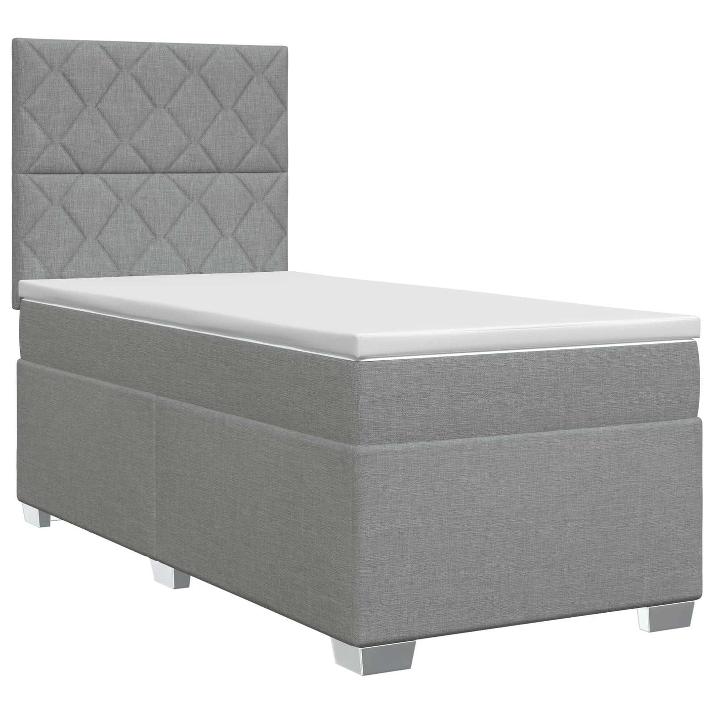 Boxspringbed met matras Lichtgrijs 90 x 190 cm Stof