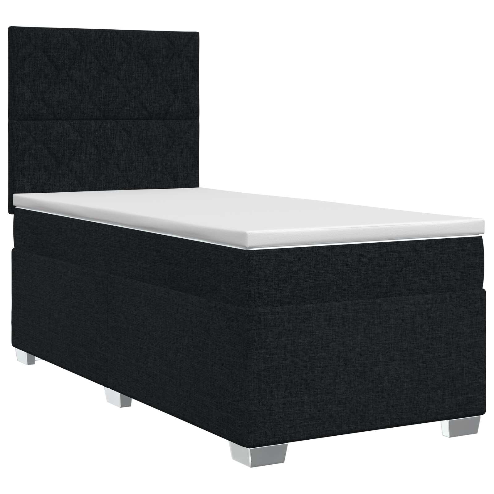 Boxspringbed met matras met hoofdeinde Zwart 90 x 190 cm Stof
