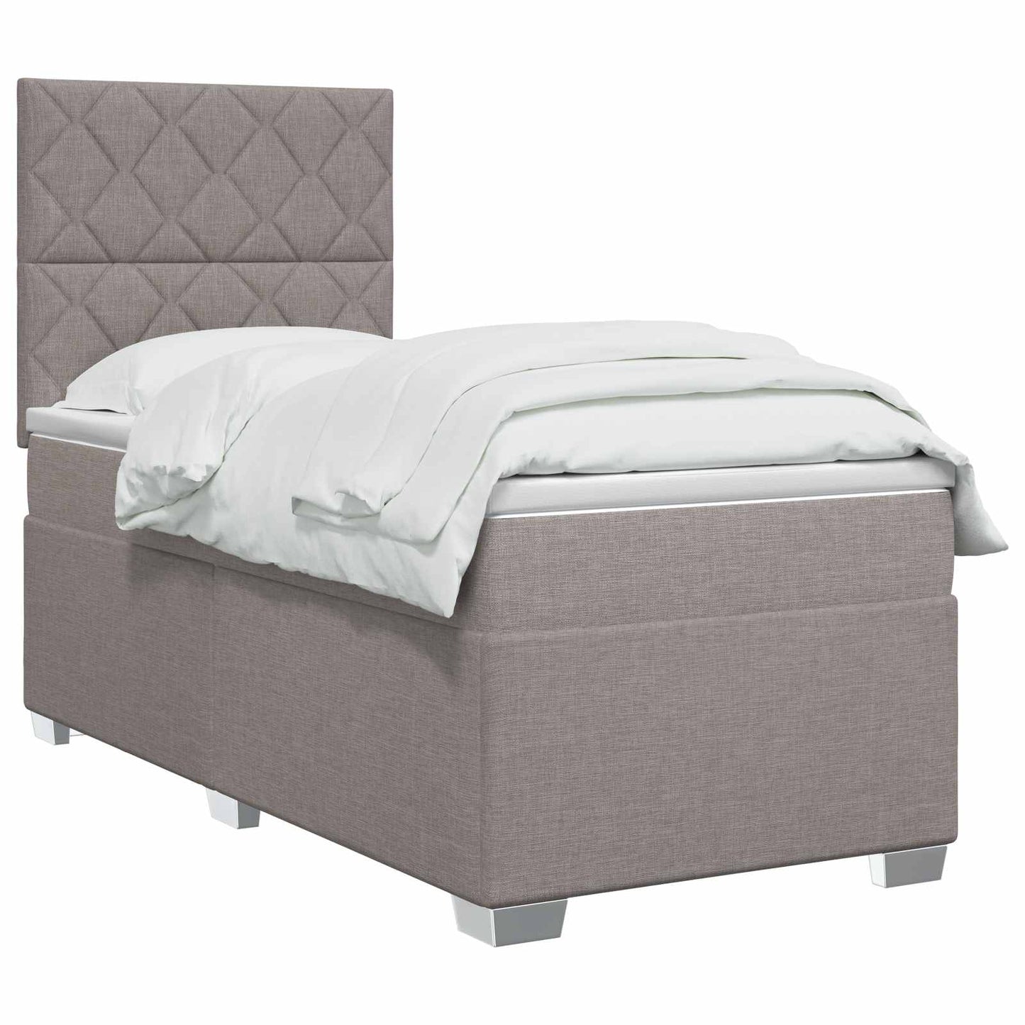 Boxspringbed met matras met hoofdeinde Taupe 90 x 190 cm Stof