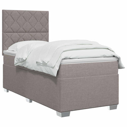 Boxspringbed met matras met hoofdeinde Taupe 90 x 190 cm Stof