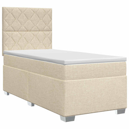 Boxspringbed met matras Crèmekleurig 90 x 190 cm Stof
