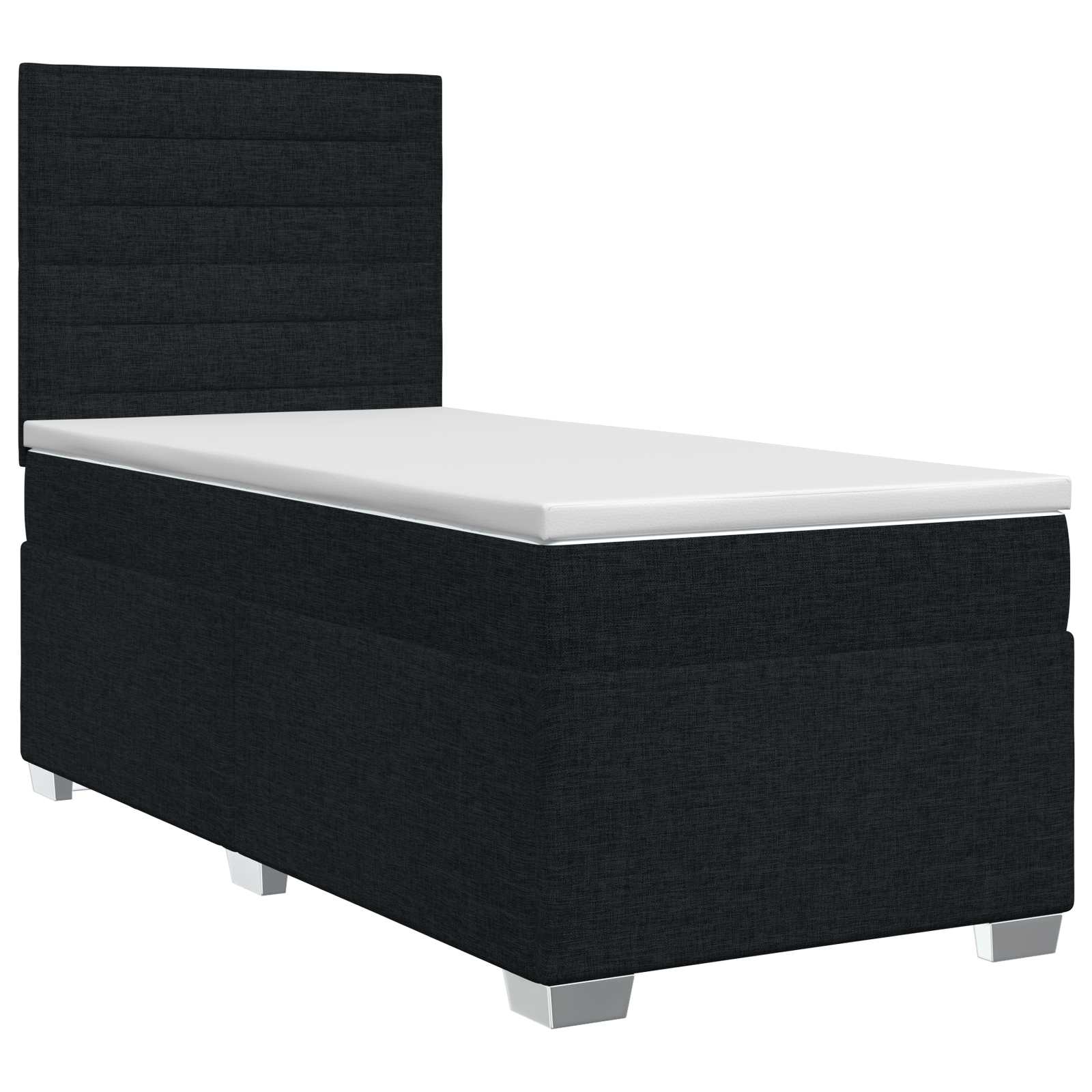 Boxspringbed met matras met hoofdeinde Zwart 90 x 200 cm Stof