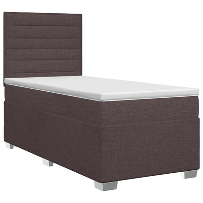 Boxspringbed met matras Donkerbruin 90 x 200 cm Stof