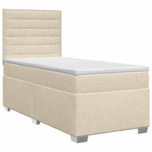 Boxspringbed met matras Crèmekleurig 90 x 200 cm Stof