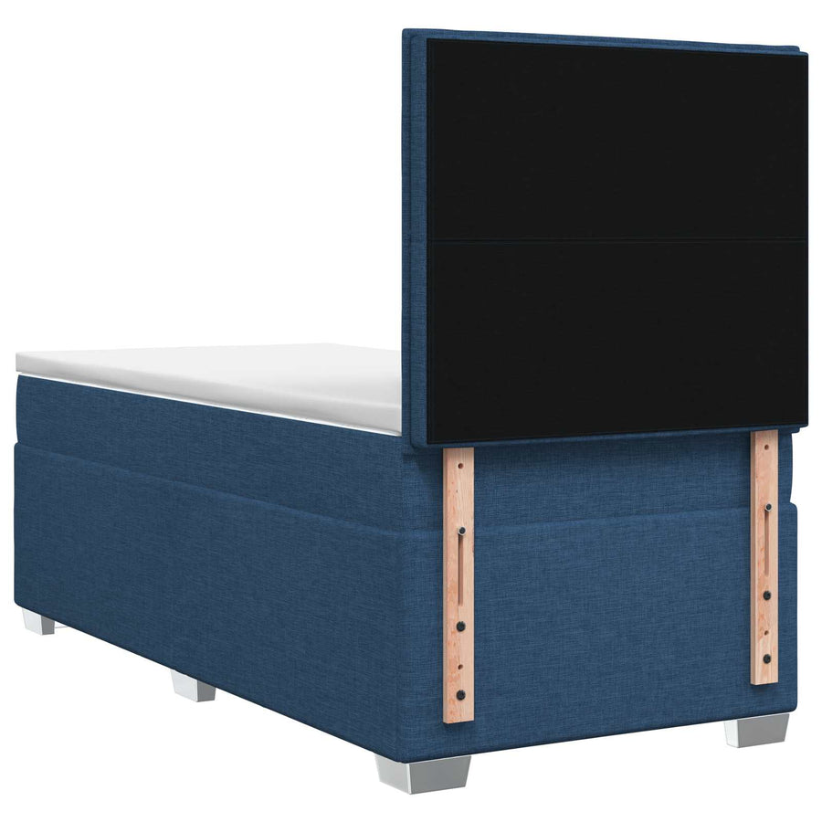 Boxspringbed met matras met hoofdeinde Blauw 90 x 200 cm Stof