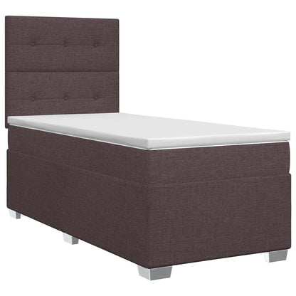 Boxspringbed met matras Donkerbruin 90 x 200 cm Stof