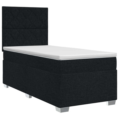 Boxspringbed met matras met hoofdeinde Zwart 90 x 200 cm Stof