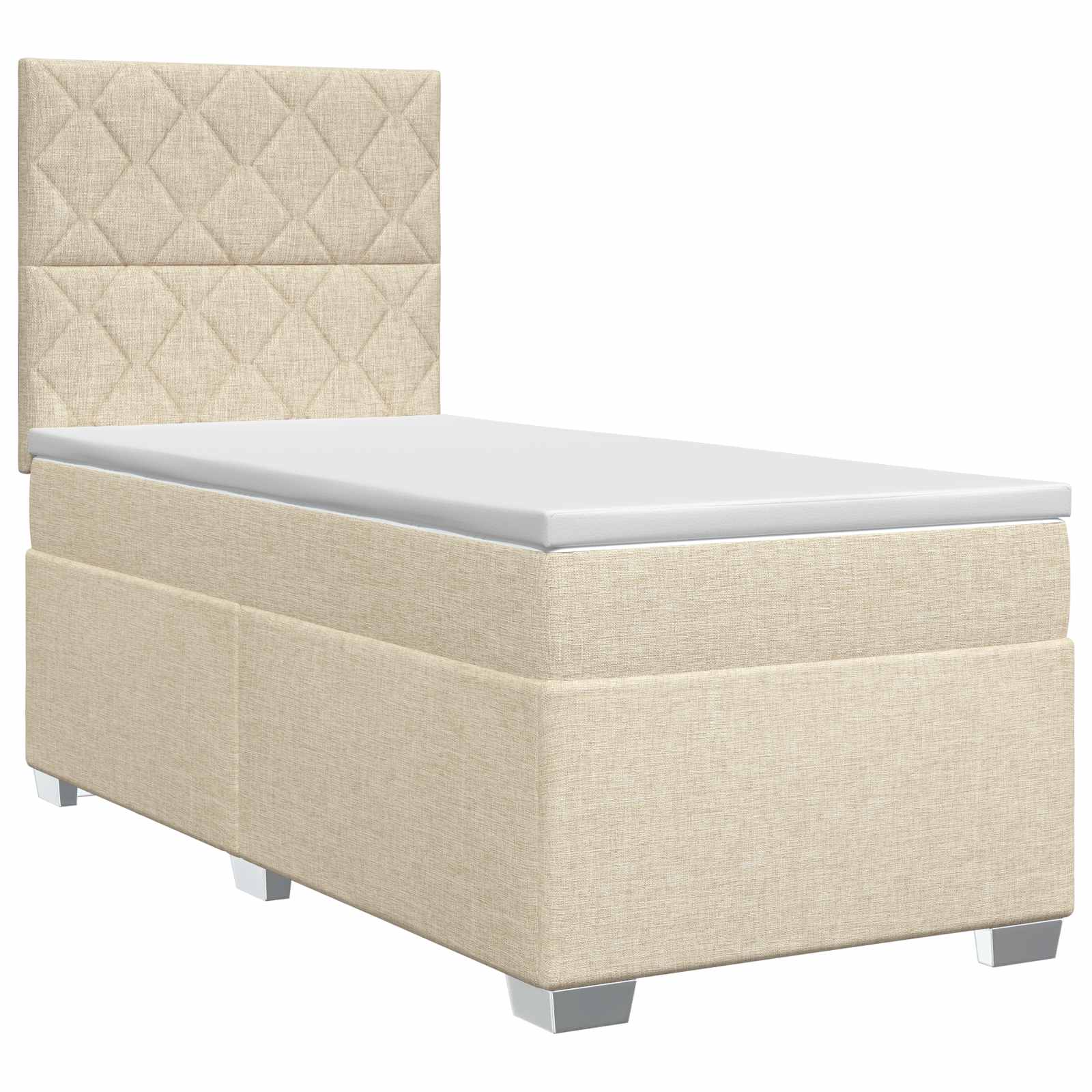 Boxspringbed met matras Crèmekleurig 90 x 200 cm Stof
