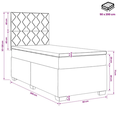 Boxspringbed met matras Crèmekleurig 90 x 200 cm Stof