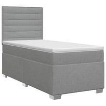Boxspringbed met matras Lichtgrijs 100 x 200 cm Stof