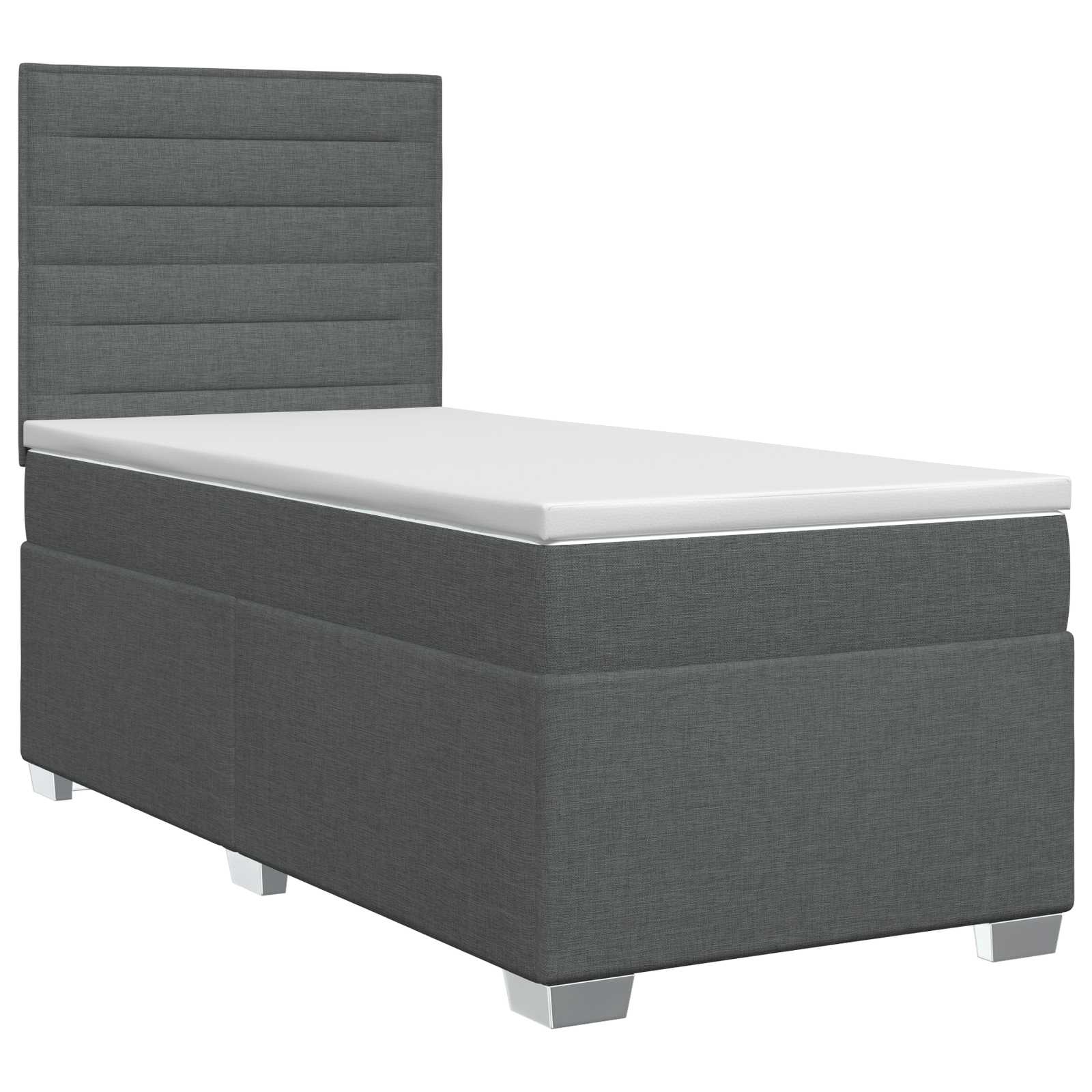 Boxspringbed met matras Donkergrijs 100 x 200 cm Stof