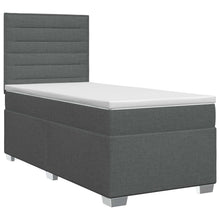 Boxspringbed met matras Donkergrijs 100 x 200 cm Stof