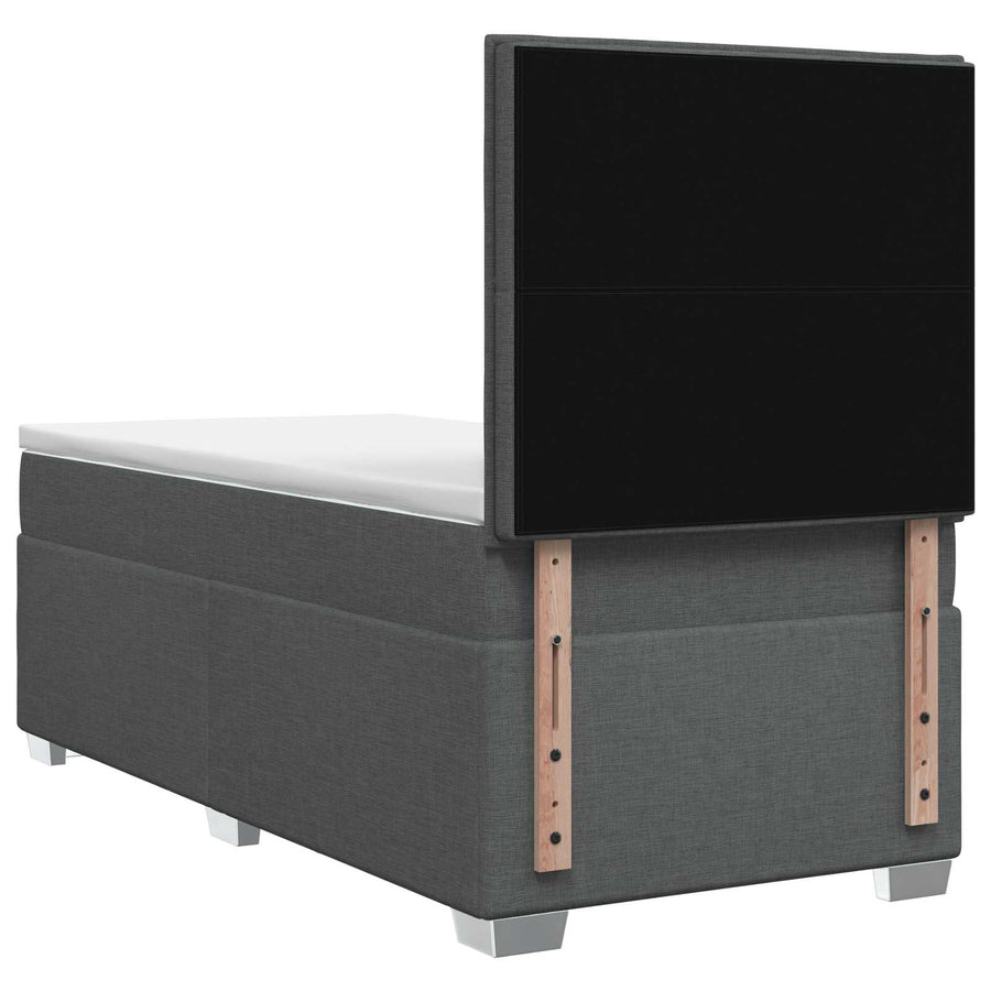 Boxspringbed met matras Donkergrijs 100 x 200 cm Stof