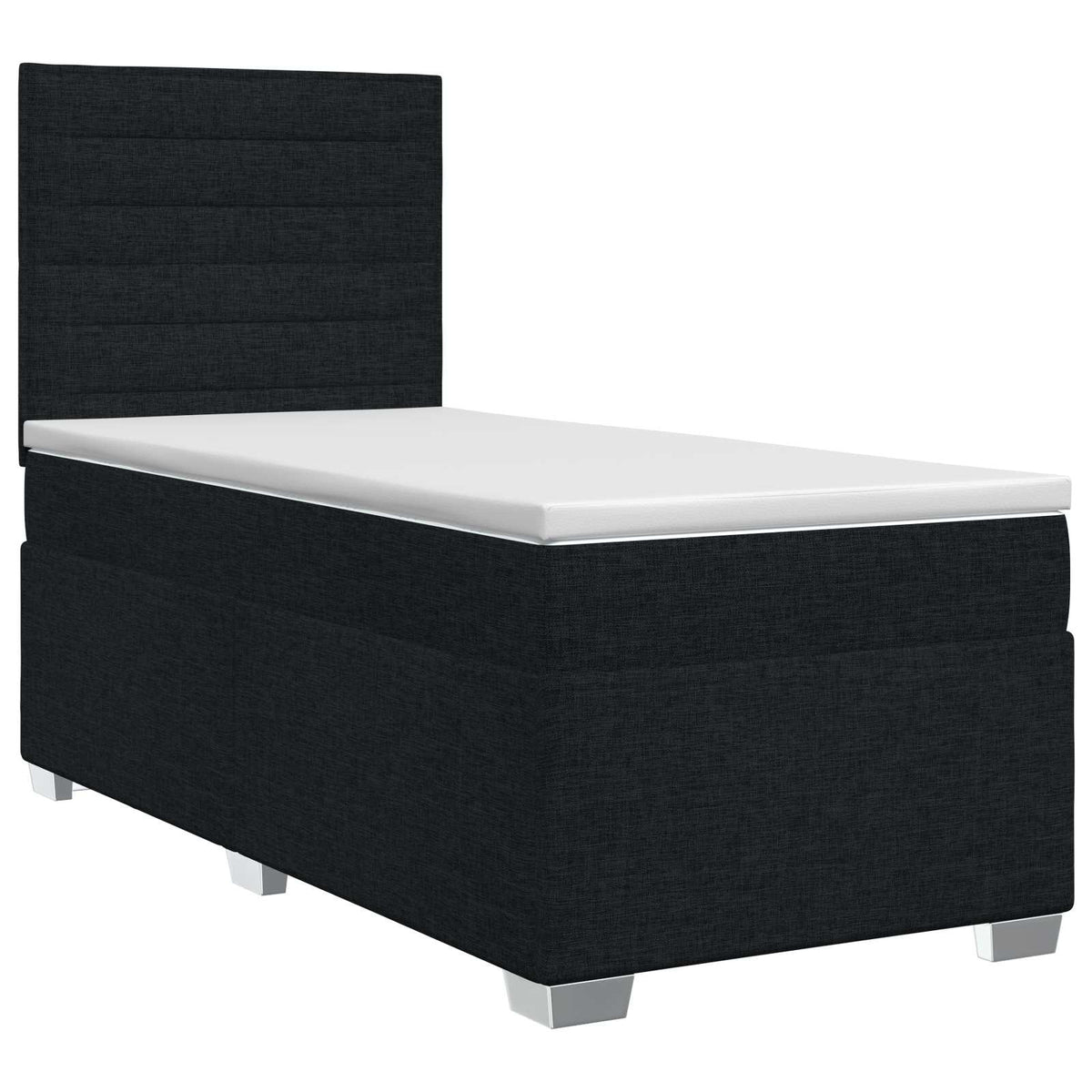Boxspringbed met matras met hoofdeinde Zwart 100 x 200 cm Stof