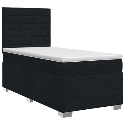 Boxspringbed met matras met hoofdeinde Zwart 100 x 200 cm Stof