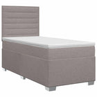 Boxspringbed taupe 100x200 cm met hoofdeinde