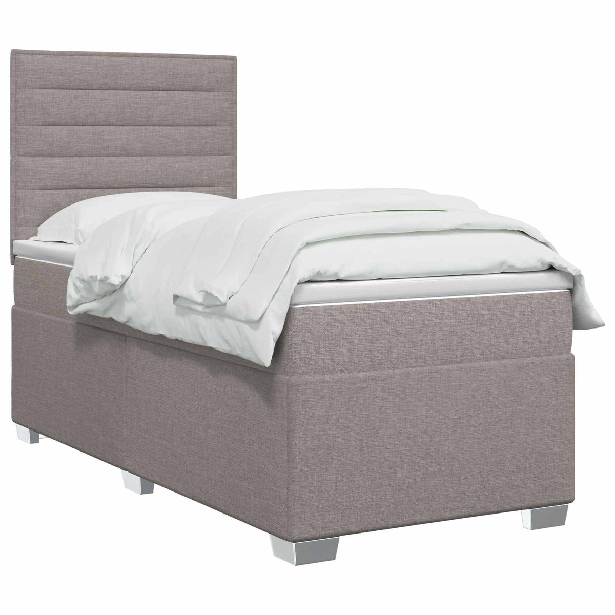 Boxspringbed met matras met hoofdeinde Taupe 100 x 200 cm Stof