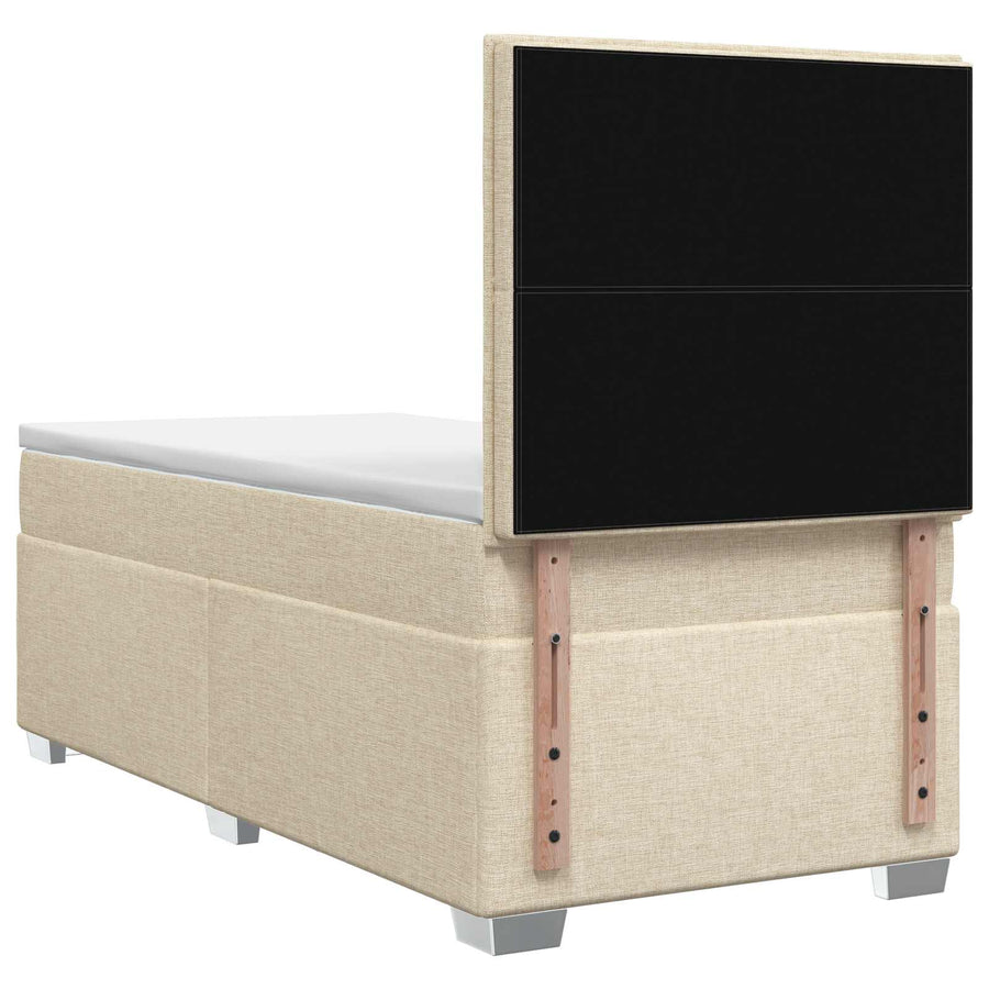 Boxspringbed met matras Crèmekleurig 100 x 200 cm Stof