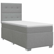 Boxspringbed met matras Lichtgrijs 100 x 200 cm Stof
