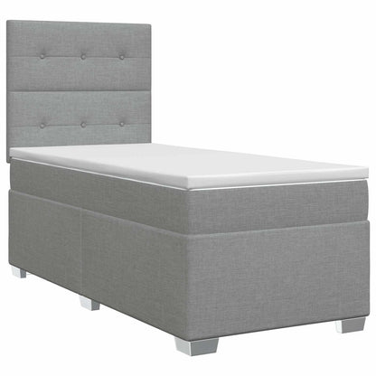 Boxspringbed met matras Lichtgrijs 100 x 200 cm Stof