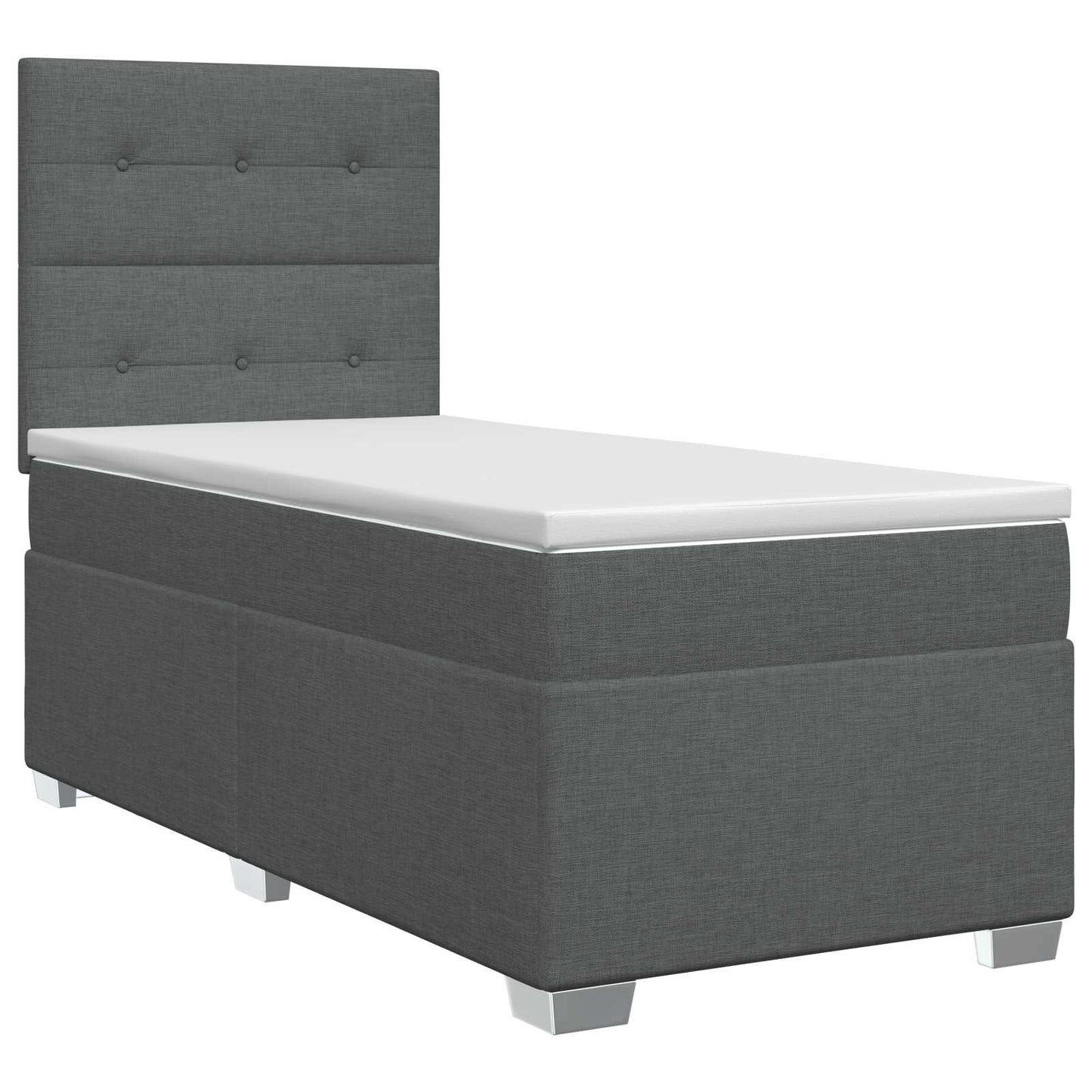 Boxspringbed met matras Donkergrijs 100 x 200 cm Stof