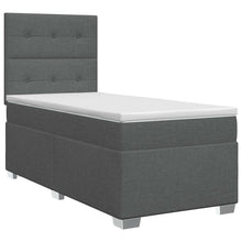 Boxspringbed met matras Donkergrijs 100 x 200 cm Stof