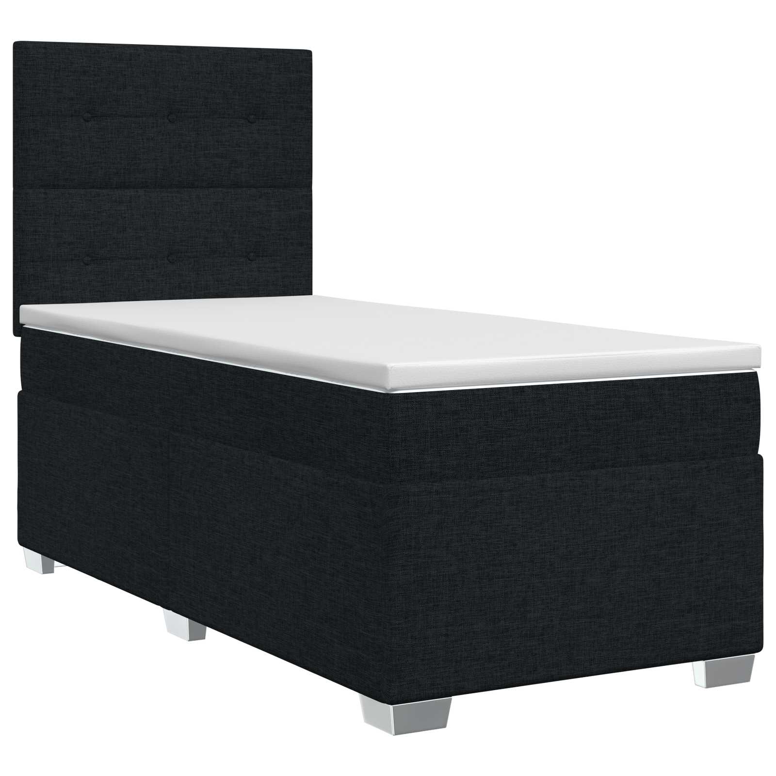 Boxspringbed met matras met hoofdeinde Zwart 100 x 200 cm Stof