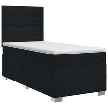 Boxspringbed met matras met hoofdeinde Zwart 100 x 200 cm Stof