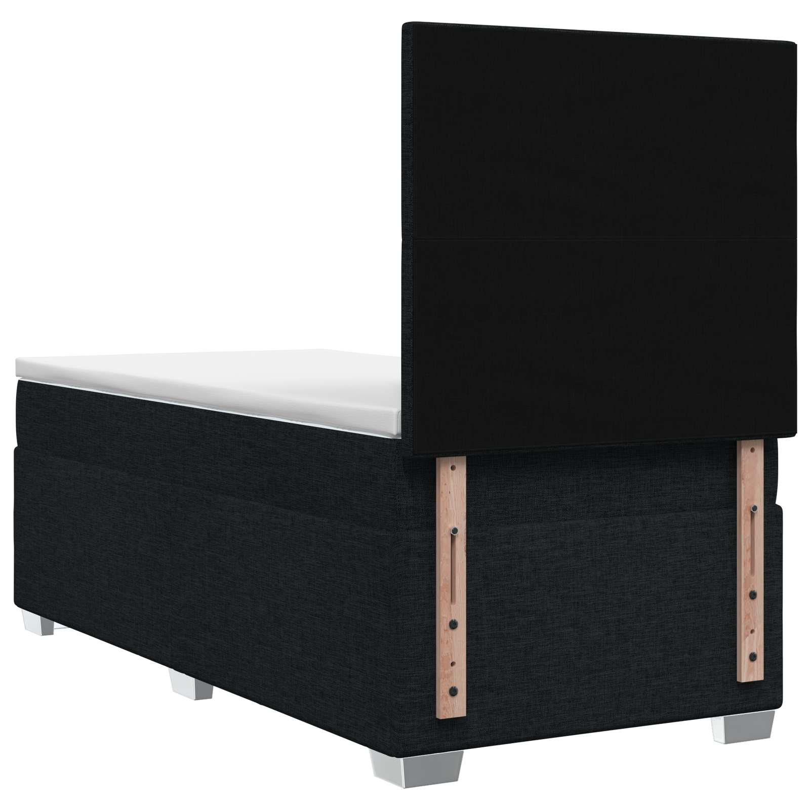 Boxspringbed met matras met hoofdeinde Zwart 100 x 200 cm Stof
