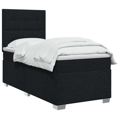 Boxspringbed met matras met hoofdeinde Zwart 100 x 200 cm Stof