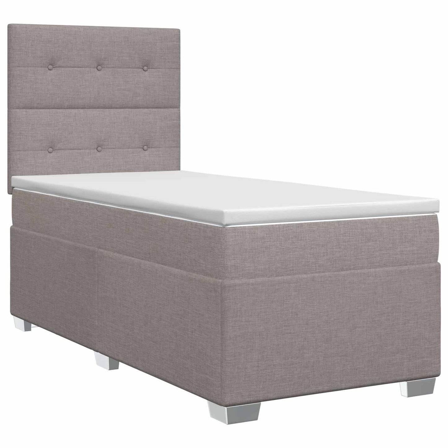 Boxspringbed met matras met hoofdeinde Taupe 100 x 200 cm Stof