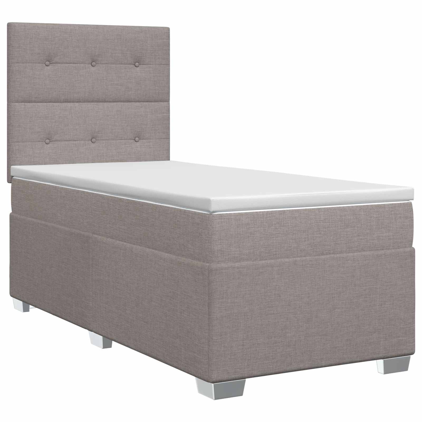 Boxspringbed met matras met hoofdeinde Taupe 100 x 200 cm Stof