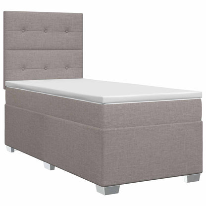 Boxspringbed met matras met hoofdeinde Taupe 100 x 200 cm Stof