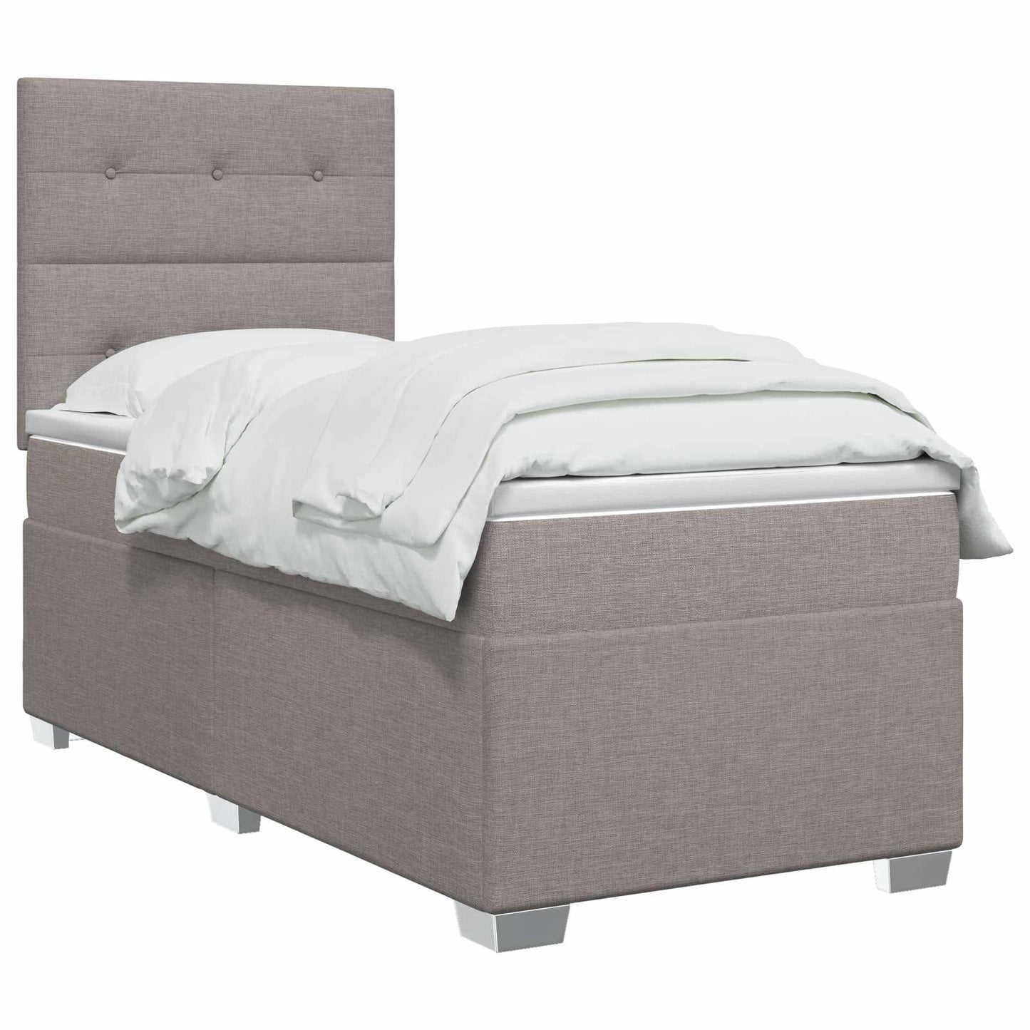 Boxspringbed met matras met hoofdeinde Taupe 100 x 200 cm Stof