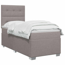 Boxspringbed met matras met hoofdeinde Taupe 100 x 200 cm Stof