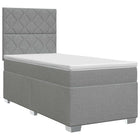 Boxspringbed met matras Lichtgrijs 100 x 200 cm Stof