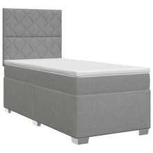 Boxspringbed met matras Lichtgrijs 100 x 200 cm Stof