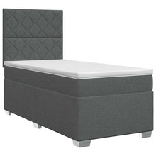 Boxspringbed met matras Donkergrijs 100 x 200 cm Stof
