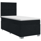 Boxspringbed met matras met hoofdeinde Zwart 100 x 200 cm Stof