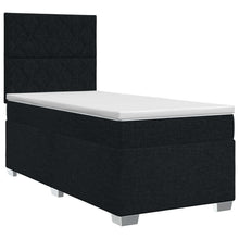 Boxspringbed met matras met hoofdeinde Zwart 100 x 200 cm Stof