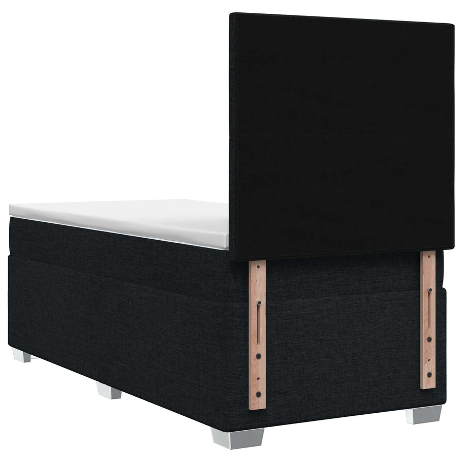 Boxspringbed met matras met hoofdeinde Zwart 100 x 200 cm Stof
