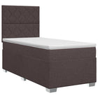 Boxspringbed met matras Donkerbruin 100 x 200 cm Stof
